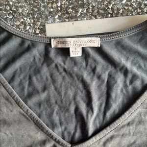 Green Envelope Gray V-Neck Camisole